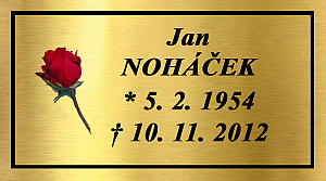 Urna hliníková červenočerná s růží