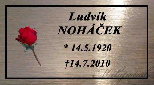 Urna hliníková červenočerná s růží